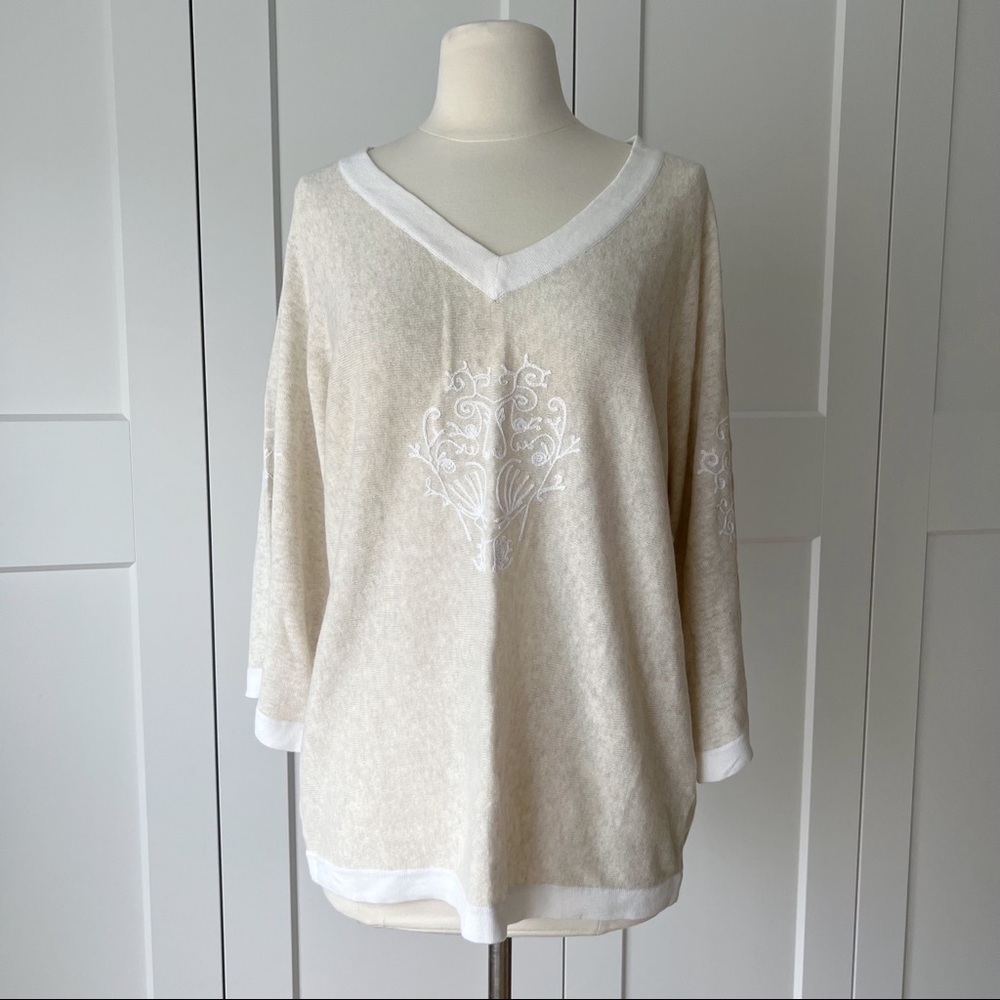 Banana Republic Factory Linen Blend Knit Beige Tunic sz. L